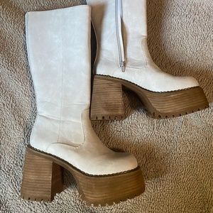 Vintage Soul Knee High Boots - Ivory